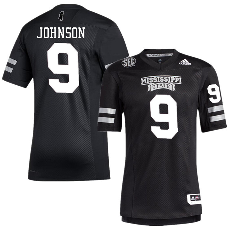 Men #9 Ricky Johnson Mississippi State Bulldogs College Football Jerseys Stitched-Black